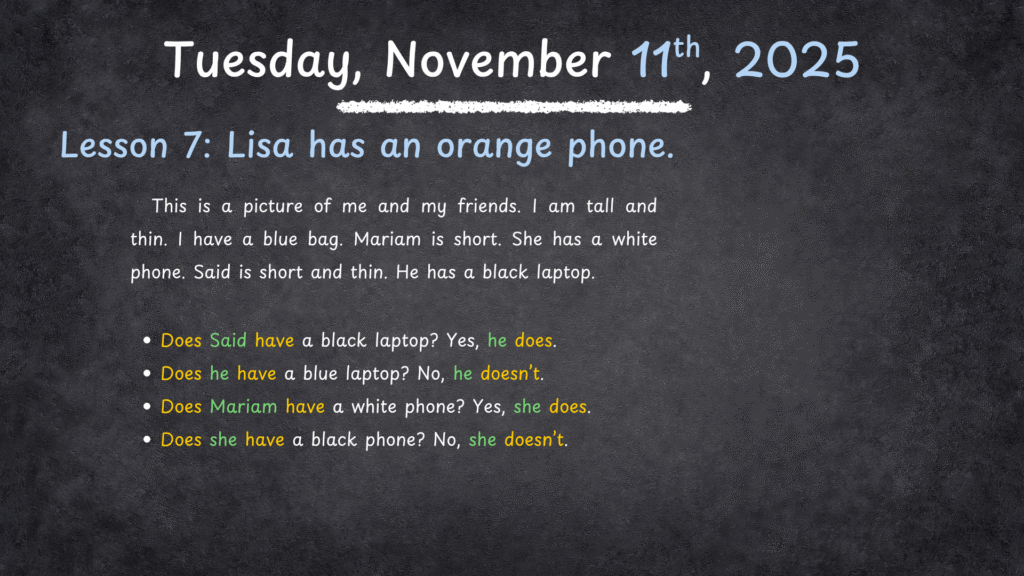 Spotlight 1 Lesson 7 Lisa has an orange phone