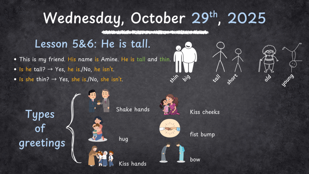 spotlight 1 lesson 5 6 he is tall possessive adjectives greetings around the world