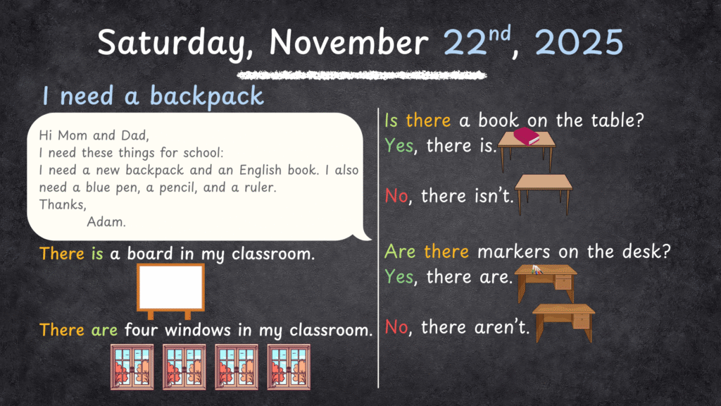 spotlight 1 unit 2 lesson 2 I need a backpack