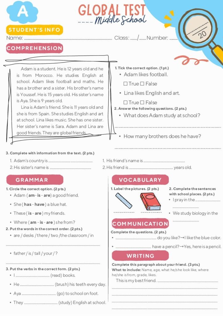 thumbnail of Spotlight 1 semester 1 global test